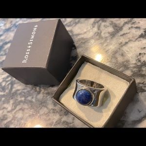 Ross Simmons Lapis Sterling silver & 14 k gold rim edging.